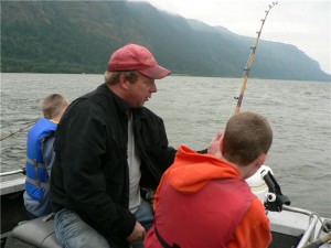 kids sturgeon fishing