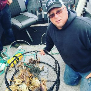 A pot full of fresh crab caught in Astoria, Oregon.
