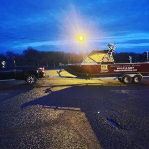 morning of fishing, preparing boat at the Hammond Oregon marina.