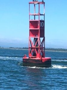 Buoy 10 on the mouth of the Columbia River.