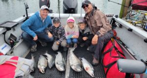  A successful salmon fishing trip on the Columbia River, with Marvin's Guide service showcasing the excitement and success of the adventure.